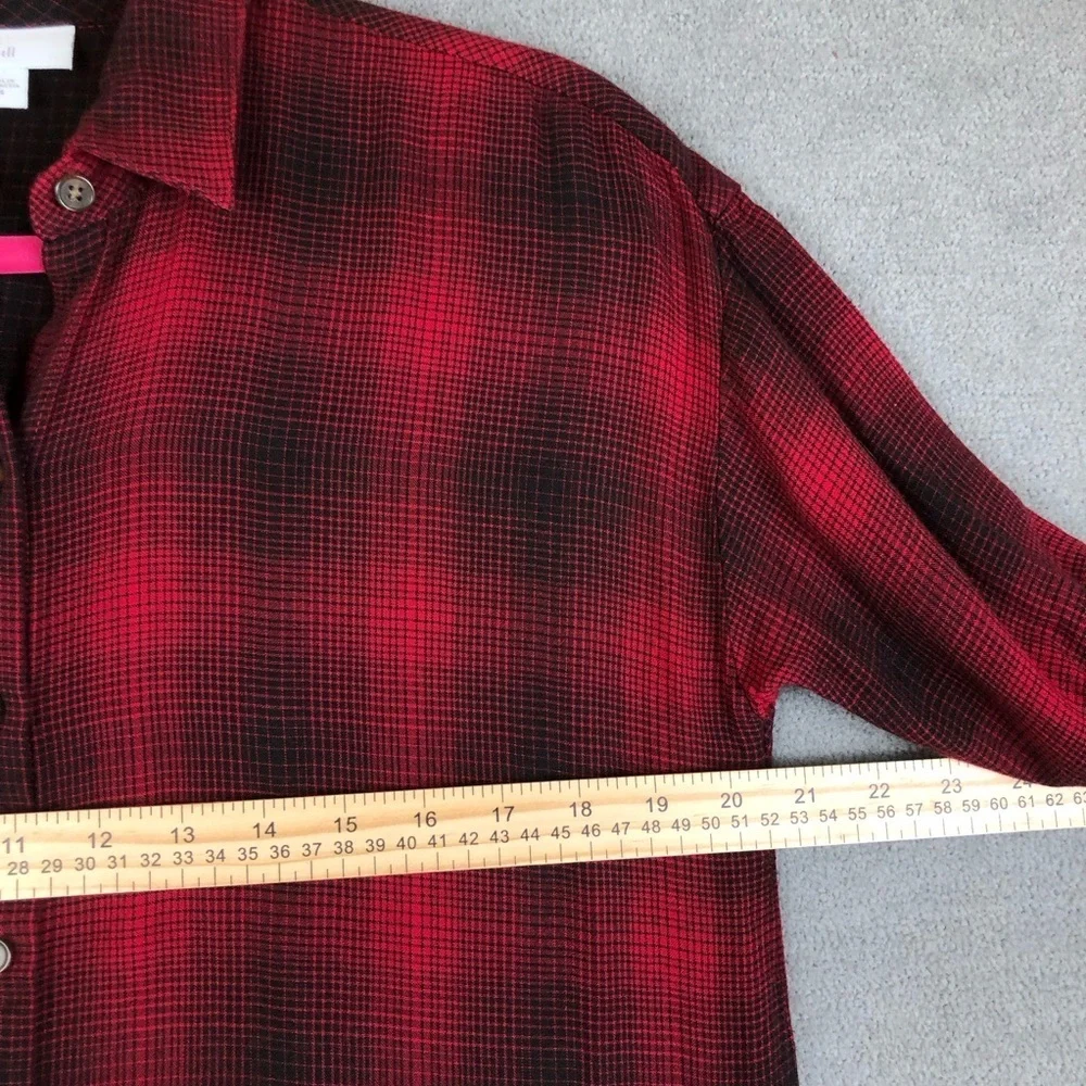 J. Jill Plaid long sleeve oversized button down shirt size XS - Picture 7 of 8